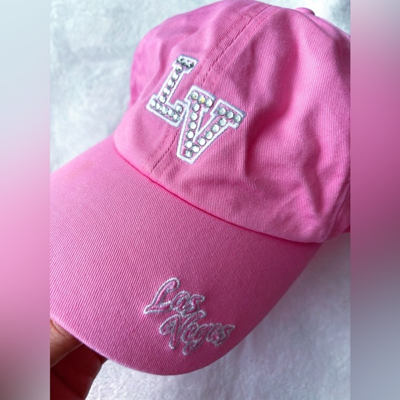✨ LV HAT LAS VEGAS HAT PINK LAS VEGAS HAT BLING RHINESTONE HAT BASEBALL CAP✨ - Picture 2 of 5